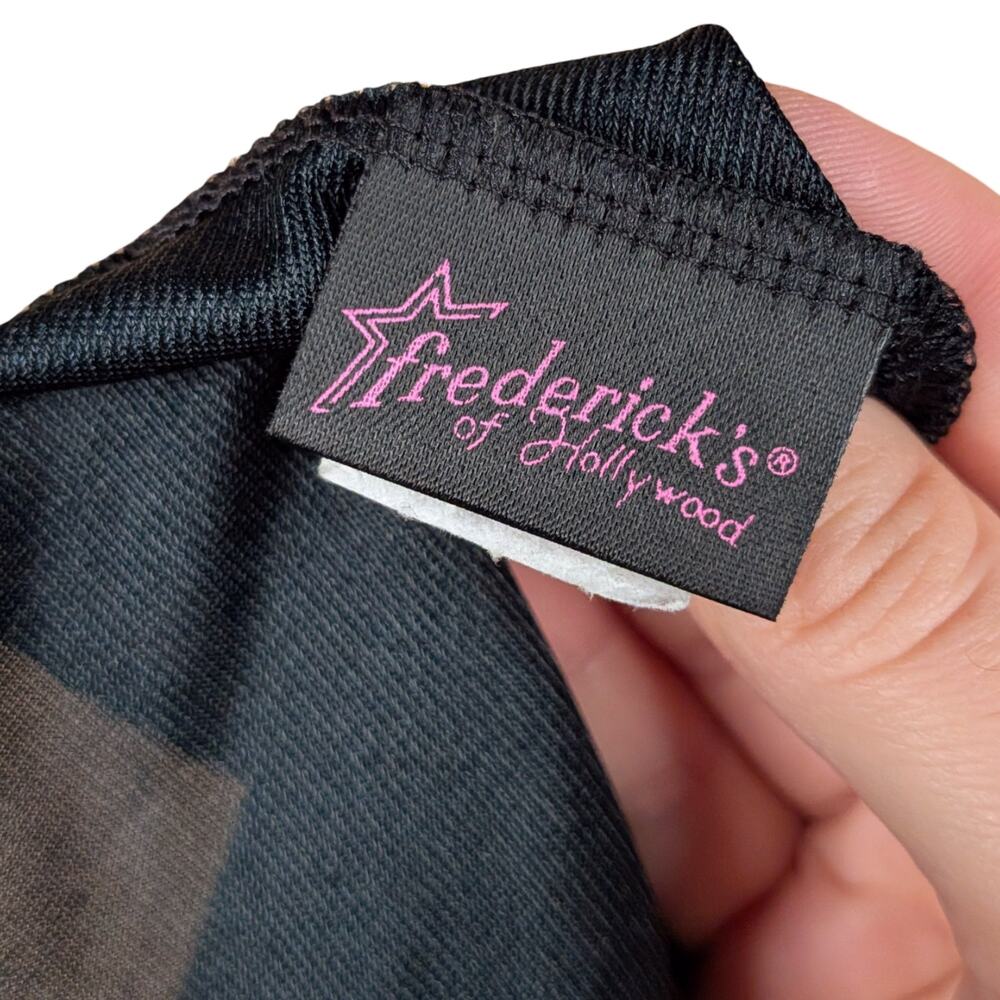 VTG 80s Frederick’s of Hollywood Dress Black Gold Asymmetric Whimsigoth Rare S/M - Picture 9 of 10